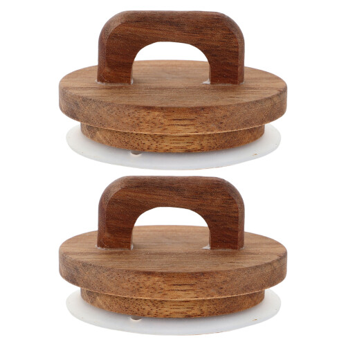 2Pcs Tampas Rústicas De Madeira Para Potes Com Vedação Airtight