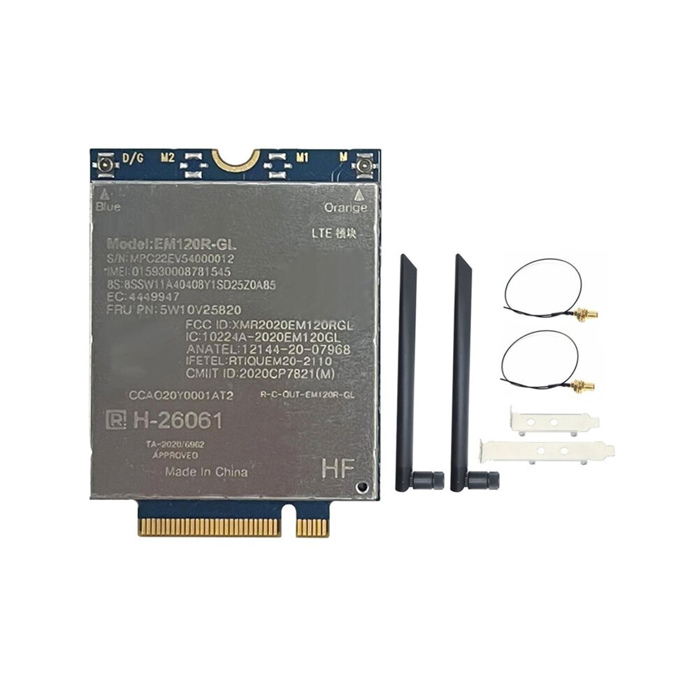 Em120r-Gl 4G Module Em120r Cat12 600Mbps +2X8db Antenna Kit For X1 Yoga 6Th X13 Yoga P14s T14 T15 T15s 4713199112275