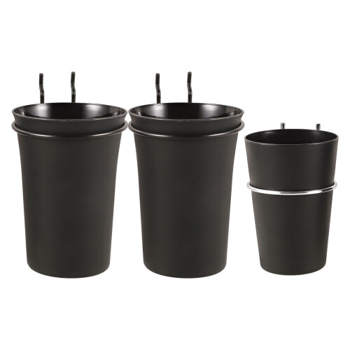 3Pcs Copos E Para Pegboard Preto ABS Otimizador De Espaço