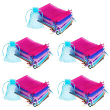 250 Pieces 4 By 6 Inch Organza Gift Bags Drawstring Jewelry Pouches Wedding Party Favor Bags (Multicolor)