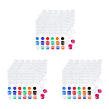 300 Streifen 1800 Töpfe Leere Farbstreifen Farbbecher Klare Kunststoff Aufbewahrungsbehälter Malerei Bastelbedarf (3 Ml/ 0,1 Oz)