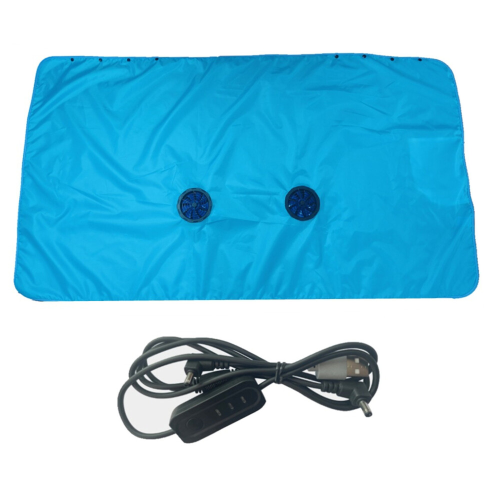 Usb Power Coolings Blanket With Builts In Fan For- Sky Blue