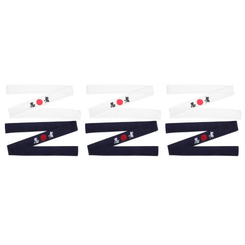 6Pcs Headbands Japoneses Para Chef, Resistentes E Cores Diversas