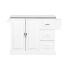 SoBuy White Kitchen Trolley with Foldable Top