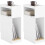 SoBuy Σετ 2 Κομοδίνα Λευκό 20x35x60cm 1 Συρτάρι 1 Ράφι 1