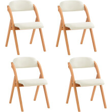 SoBuy 4-Pack Folding Padded Chairs, White