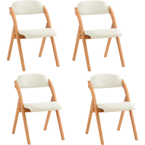 SoBuy 4-Pack Folding Padded Chairs, White