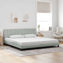 vidaXL sengestel uden madras lysegrå 200x200 cm fløjl
