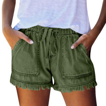 Womens Lightweight Shorts Casual Baggy Trendy Pants-Green S