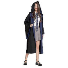 (Ravenclaw, XL) Hermione Robe Cape Cosplay Adult Hogwarts Uniform 4-Piece Set