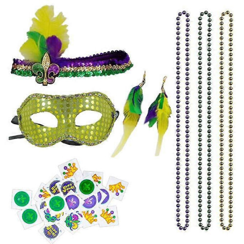 (set 4) Kit d'accessoires pour costume de Mardi Gras
