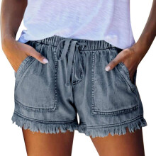 Womens Lightweight Shorts Casual Baggy Trendy Pants-dark blue L