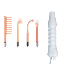 (4 in 1 Orange) High Frequency Facial Machine Skin Therapy Electrode Wand Neon Electrotherapy Glass Tube Acne Spot Remover Face Skin Care Device