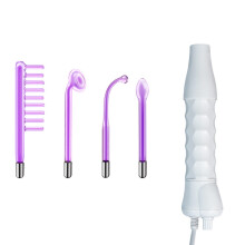 (4 in 1 Purple) High Frequency Facial Machine Skin Therapy Electrode Wand Neon Electrotherapy Glass Tube Acne Spot Remover Face Skin Care Device