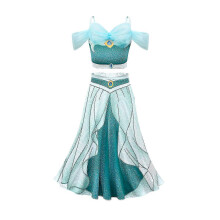 (Only dress, 120) Robe de princesse Jasmine pour fille, costume d'anniversaire et d'Halloween