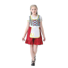 (Red White, M) Abito etnico tedesco da Oktoberfest per adulti e bambini, taglie S-XL, costume di Halloween.
