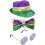 (set 1) Mardi Gras-festtillbehörssats för kostym 1