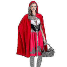 (2XL) Costume di Cappuccetto Rosso per adulti per Halloween, set di travestimenti natalizi