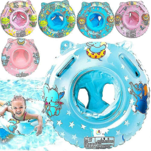 (Blue) Neck Float & Swim Seat Set for 3-36 Months, Inflatable Pool Bathing Ring