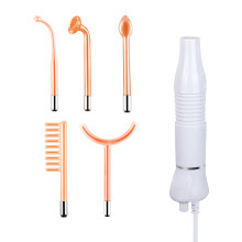 (5 in 1 Orange) High Frequency Facial Machine Skin Therapy Electrode Wand Neon Electrotherapy Glass Tube Acne Spot Remover Face Skin Care Device