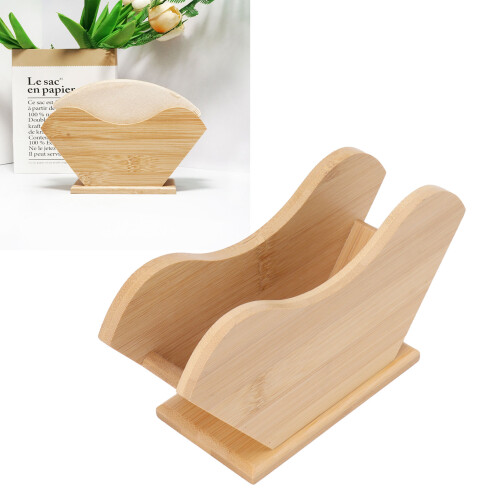 Eco-Friendly Coffee Filter Rack Bamboo Wood