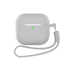 AirPods-Etui mit Schlüsselanhänger und Zubehör Grey AirPods 4 Flach
