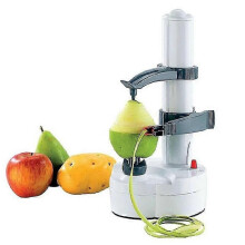 (white) Éplucheur électrique automatique pour fruits et légumes avec vide-pomme et coupe-pommes - Machine à éplucher Rotato Express