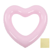 (Pink) Blue Heart Inflatable Pool Float Ring 45cm, Thick Tear-Resistant PVC, Perfect for Pool Parties & Beaches