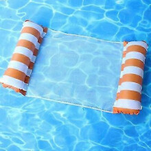 (as17) PVC Summer Inflatable Foldable Floating Pool Water Hammock Air Mattress Bed Beach Lounger Chair