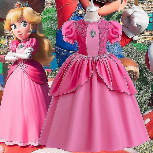 (150cm) Prinzessin Peach Mädchenkostüm-Kleid-Set