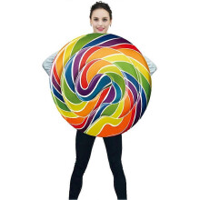 (FF678, L) Costume da cosplay a forma di lecca-lecca colorato per Halloween, giochi di ruolo e spettacoli teatrali.