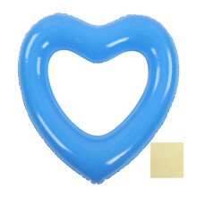(Blue) Aufblasbarer Pool-Schwimmring „Blaues Herz“, 45 cm, aus dickem, reißfestem PVC, perfekt für Poolpartys und Strände