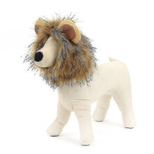 (L) Funny Lion Mane Cat Costume Wig Cap for Christmas – 1-Piece Set