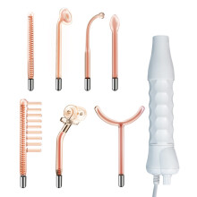 (7 in 1 Orange) High Frequency Facial Machine Skin Therapy Electrode Wand Neon Electrotherapy Glass Tube Acne Spot Remover Face Skin Care Device