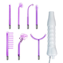 (7 in 1 Purple) High Frequency Facial Machine Skin Therapy Electrode Wand Neon Electrotherapy Glass Tube Acne Spot Remover Face Skin Care Device