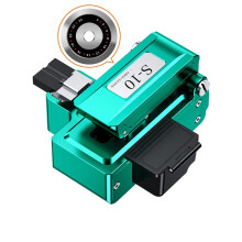 S-10 Fiber Cleaver Hot Melt Cold Weld One Step Fiber Optic Cable Cutter Auto Blade Return Fiber Cutting Tool+Blade B