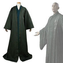 (2XL) Costume da Voldemort, mantello da mago per cosplay, per adulti, con cappuccio, ideale per Halloween.