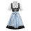 (M) Ensemble de costume de demoiselle de carnaval brodé 1