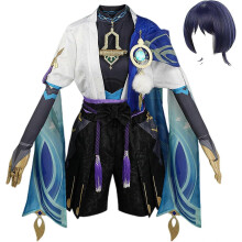 (B, M) Scaramouche Kunikuzushi Cosplay Full Set with Wig for Halloween Christmas Role Play