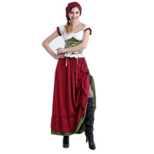 (Red, XL) Bayerisches Dirndl-Kleid-Set 2026 für Damen, deutsches Oktoberfest-Kostüm mit Bluse und Schürze