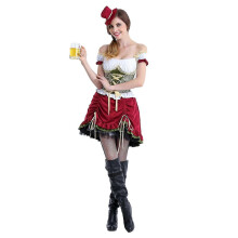 (White, L) 2026 Bavarian Dirndl Dress Set for Women, German Oktoberfest Costume with Blouse & Apron