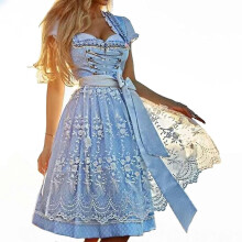 (Light blue, L) Bayerisches Dirndlkleid für Damen als Oktoberfest-Kostüm