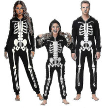 (Dad-M) Skelett-Overall-Familien-Halloween-Kostümset für 4 Personen