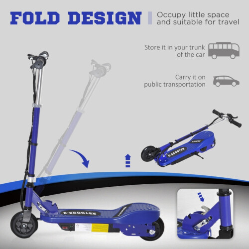 Folding Electric Kids Scooter Ride , Blue 2