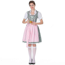 (Green, M) Robe dirndl bavaroise pour femme, costume de fête de l'Oktoberfest et du carnaval