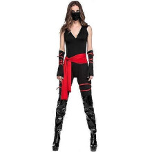 (M) Schwarzes Piratenkrieger-Halloween-Cosplay-Kostüm für Damen – Rollenspiel-Outfit-Set