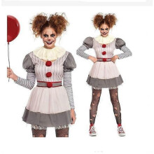 (M) Kostium klauna-ducha na Halloween na występ sceniczny z okazji Dnia Zmarłych, zestaw 2 części