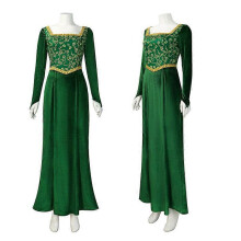 (130) Robe de cosplay de Fiona (Shrek) - Ensemble robe de princesse verte