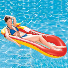 (Red(withoutPeng)) Aufblasbarer Wasserliegestuhl mit Armlehnen, Netz und Ruderring – Schwimmendes Spielzeug für Pool- und Seespaß #Jywj095