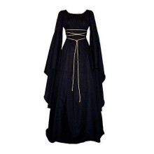 (Black, M) Gothic-Kleid für Damen – Vintage-Kostüm im Mittelalter-Renaissance-Stil für Halloween